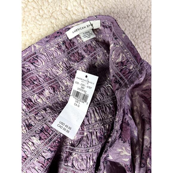 NWT American Eagle Long Sleeve Top Juniors Size Large Boho Baby Doll Puff Sleeve - Picture 4 of 7